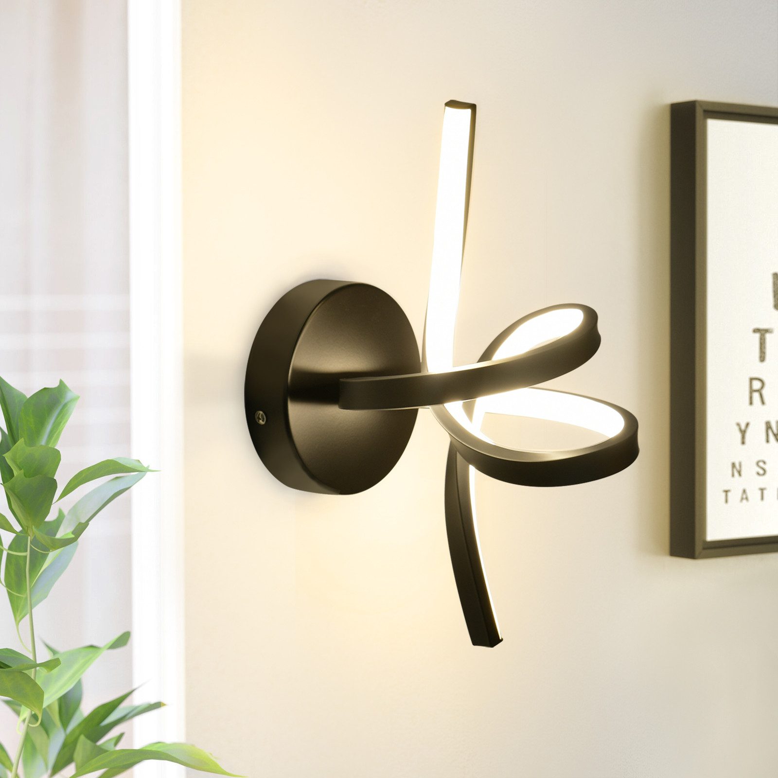 NETTLIFE LED - seinävalaisin musta sisäkäyttöön, 7W, lämmin Valkoinen, 3000K, moderni, portaikko, alumiini
