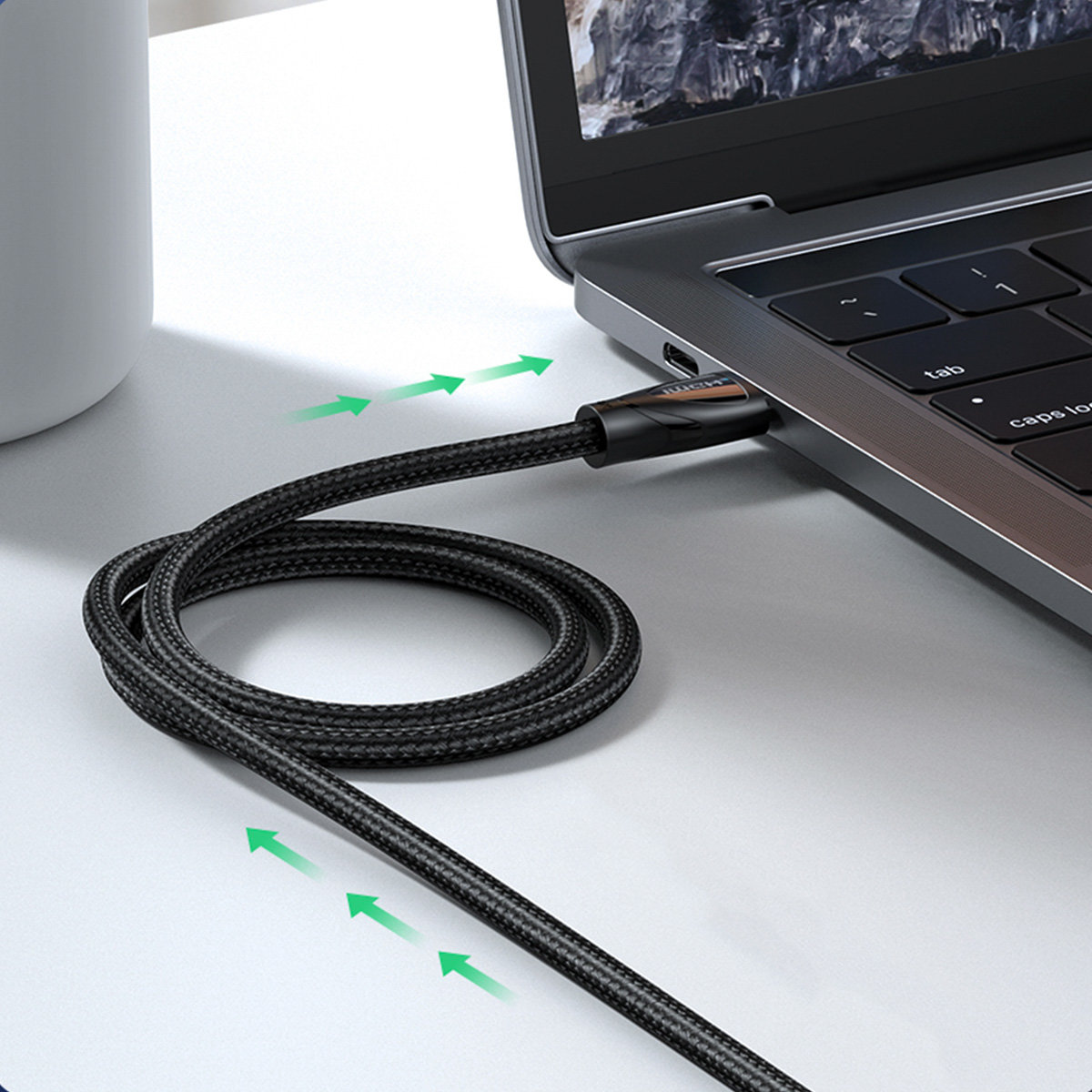 HDMI 8K 60Hz 2m Joustava Punottu Kaapeli - Musta