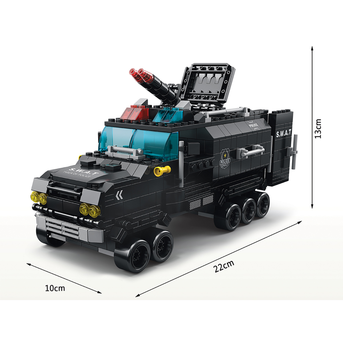 Rakennus Sarja 6 in 1 Poliisi 1000 Palikka SWAT Kuorma-auto