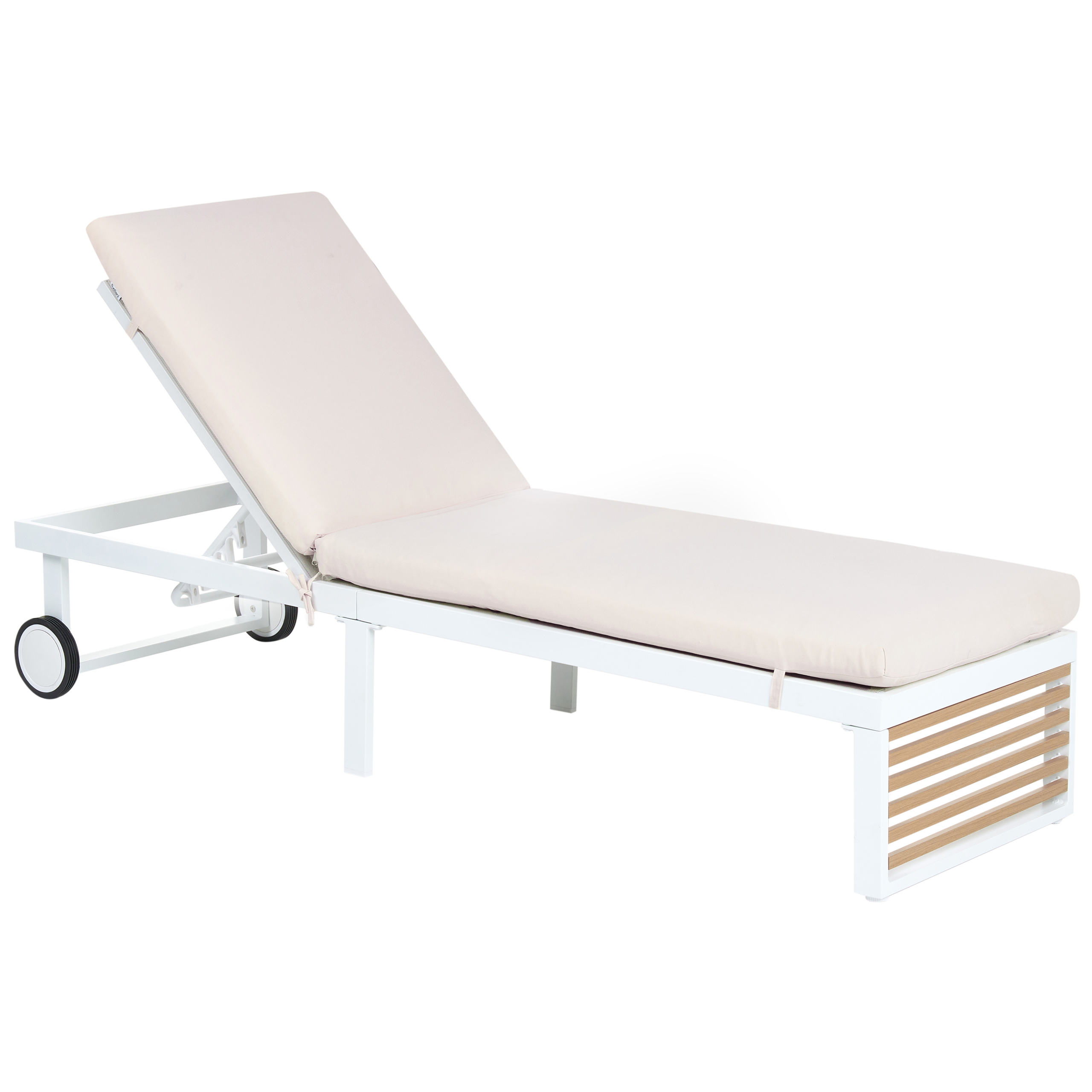 Aurinkotuoli pehmusteella VERDELLO kallistettava Metalli Beige