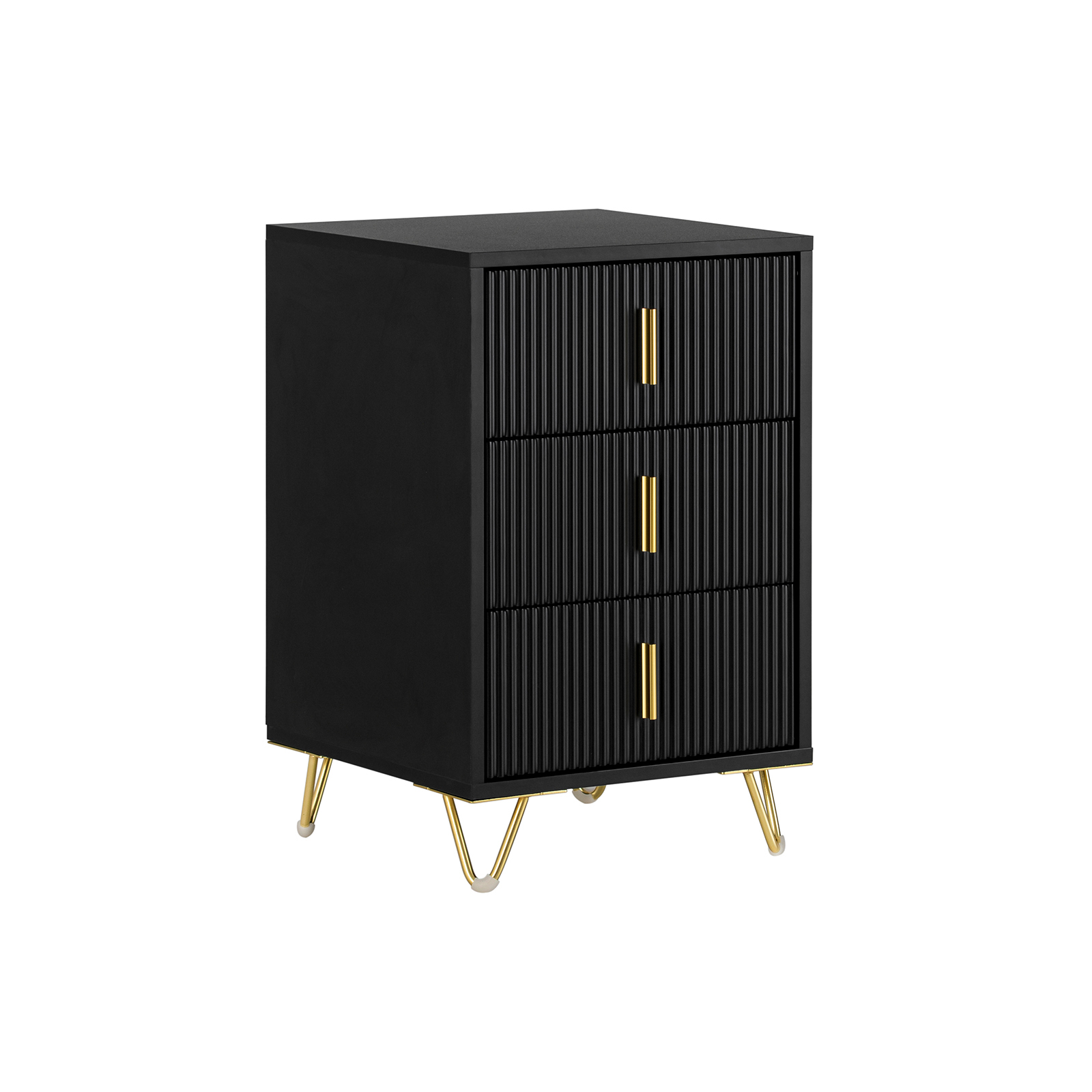 Sivupöytä 2 kpl setti 3 laatikkoa musta 40.0x40.0x63.0 cm FBT115-L-SCHx2