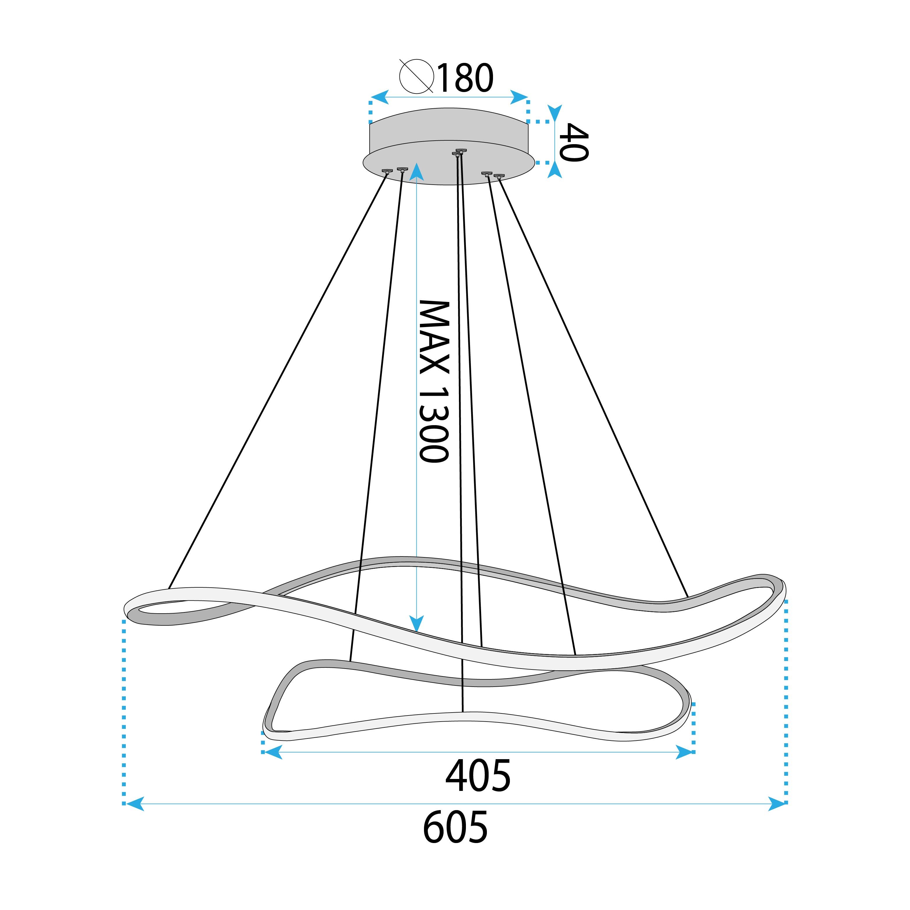 TOOLIGHT riippuvalaisin LHJ016-CP3 musta musta, 60x60x30cm