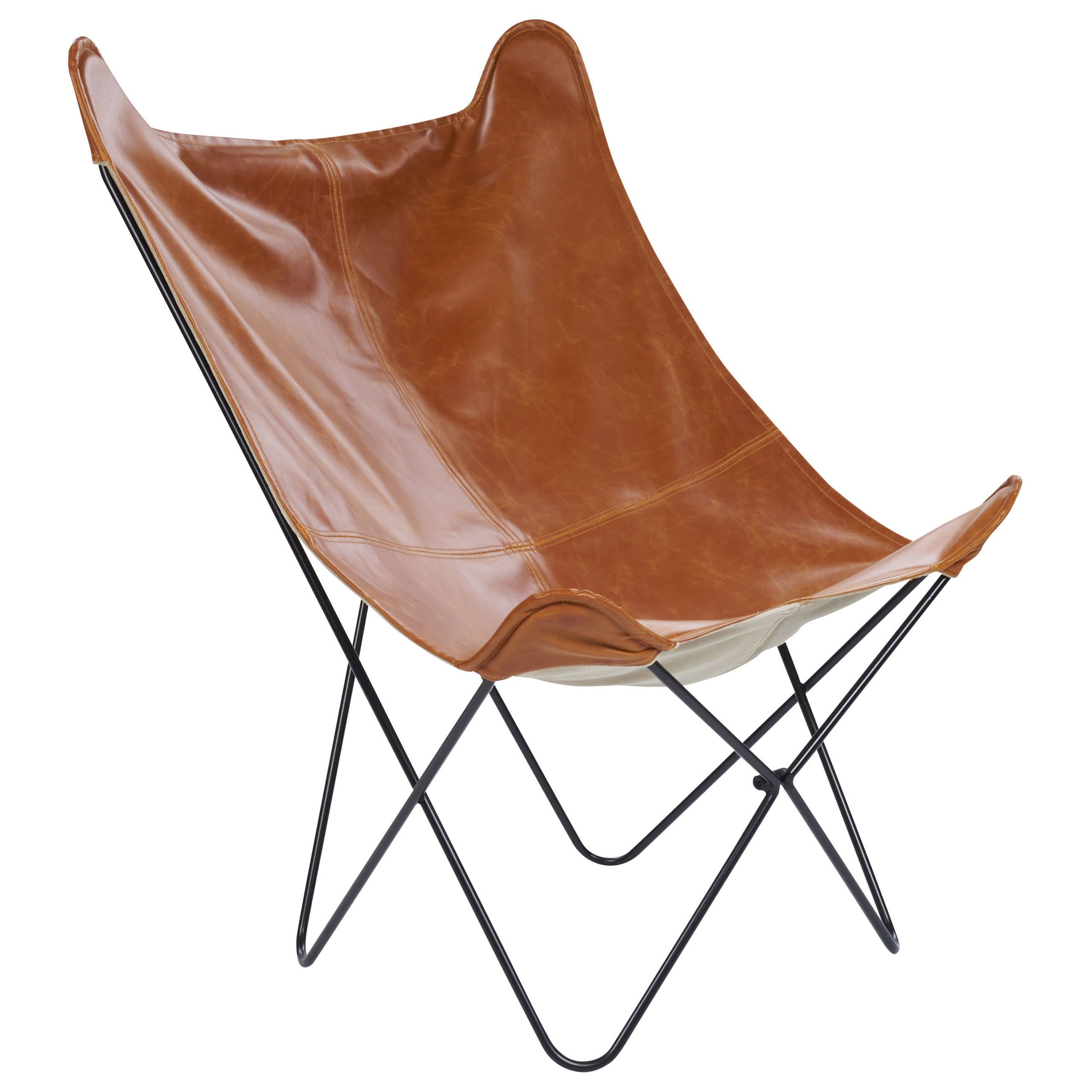 Nojatuoli NYBRO keinonahka Kullanruskea