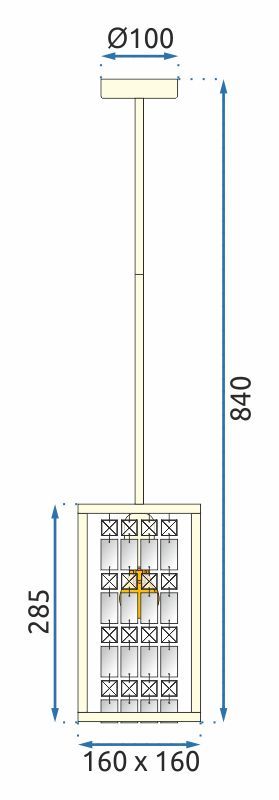 TOOLIGHT riippuva kattovalaisin APP1111-1CP kulta, 84x16x28,5cm