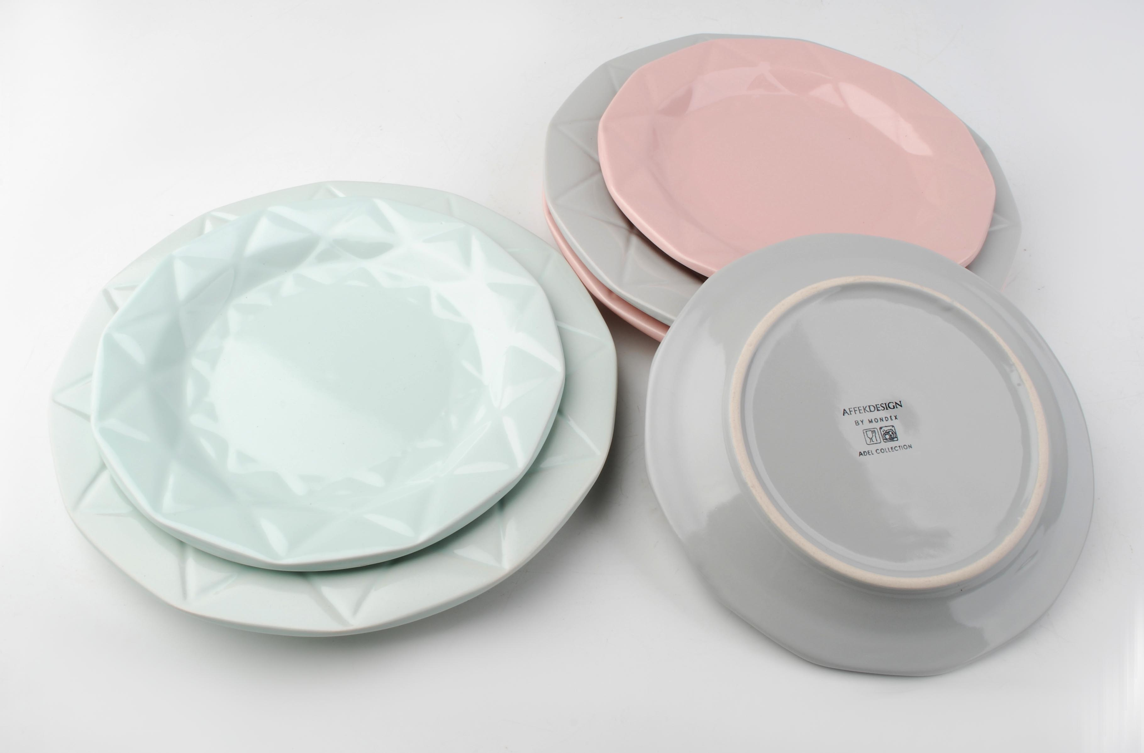 Litteä lautanen keramiikka Affek Design Adel 24 cm vaaleanpunainen 1 kpl