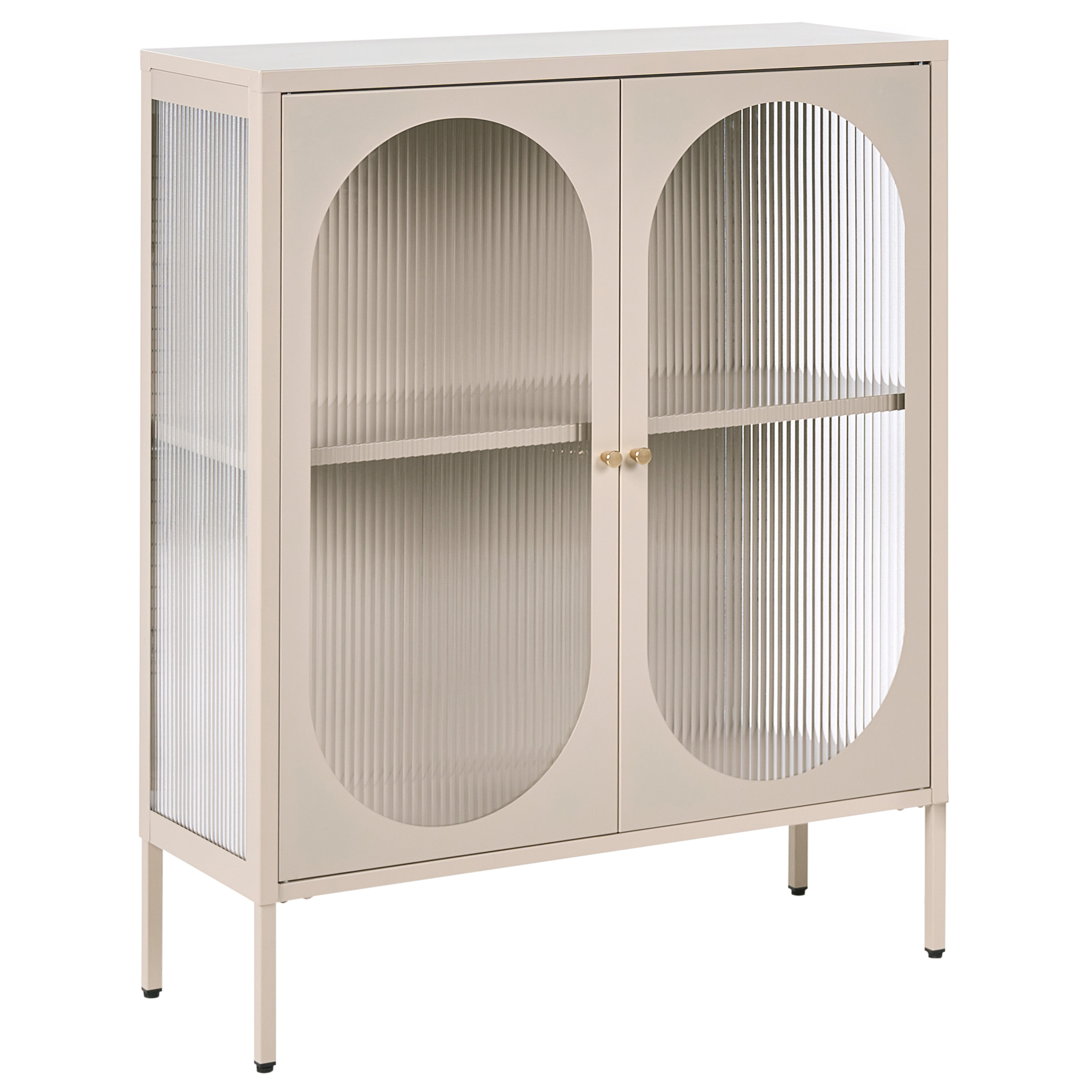 Vitriinisenkki SARRE 90 cm Metalli Beige