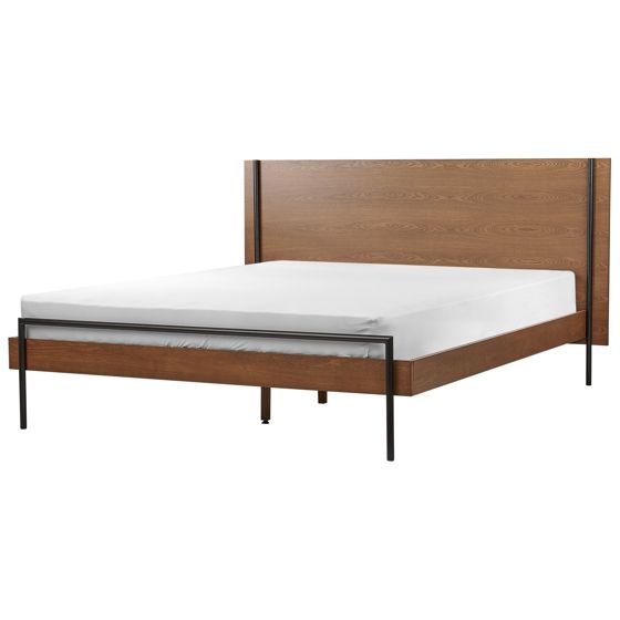 Sänky LIBERMONT 160 x 200 cm Tumma saarniviilu