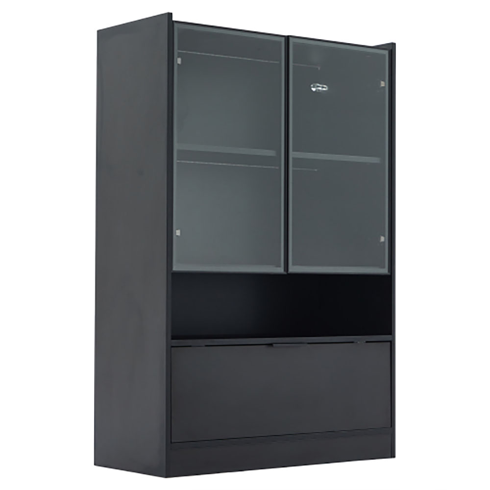 Vitriini 16-värisillä LED-valoilla, mattamusta