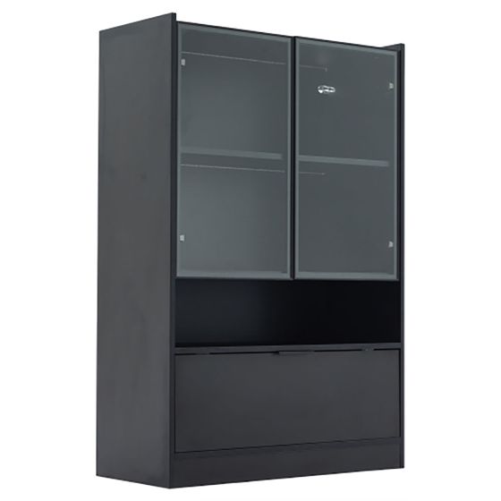 Vitriini 16-värisillä LED-valoilla, mattamusta