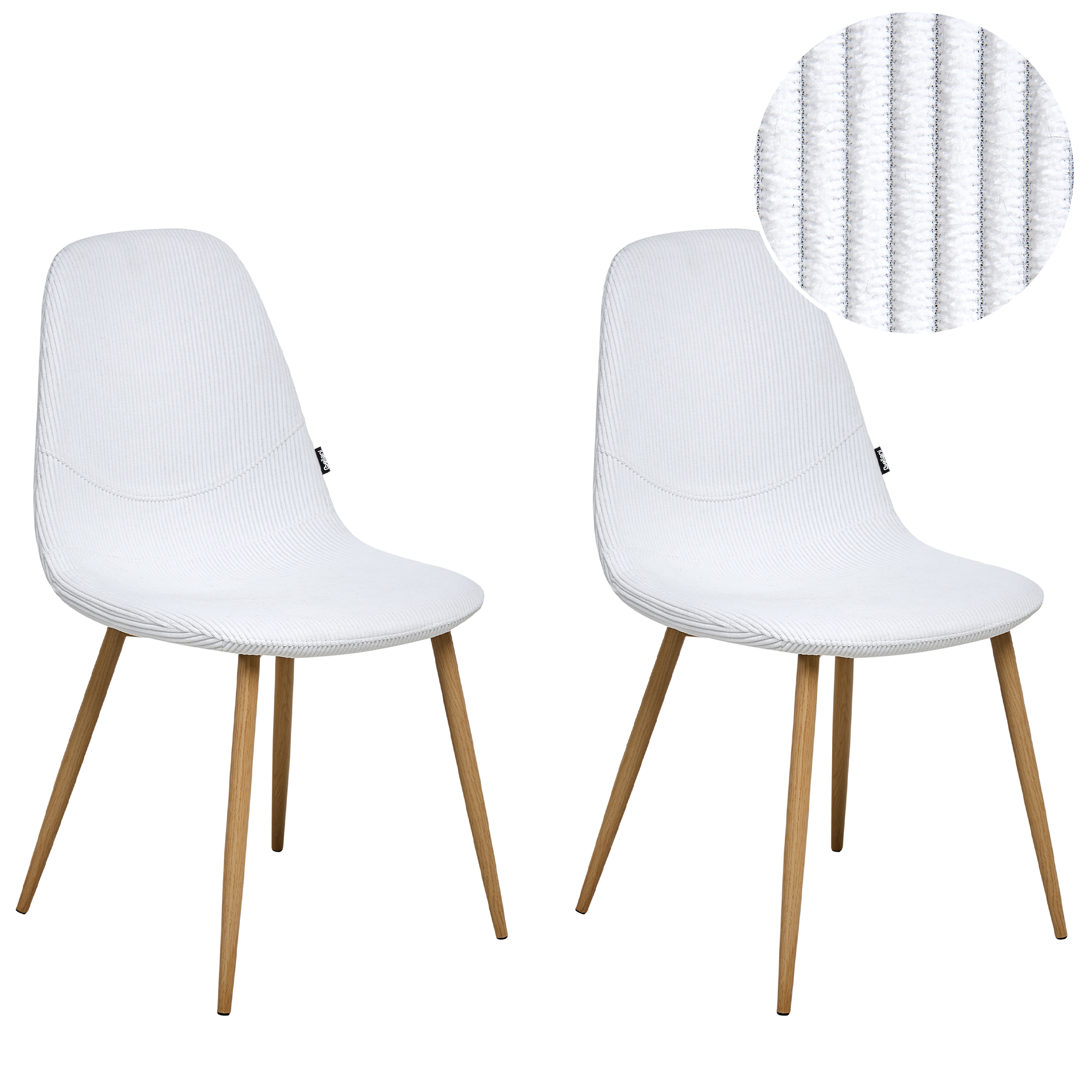 Ruokatuolisetti 2 kpl HILDEN vakosametti Valkoinen