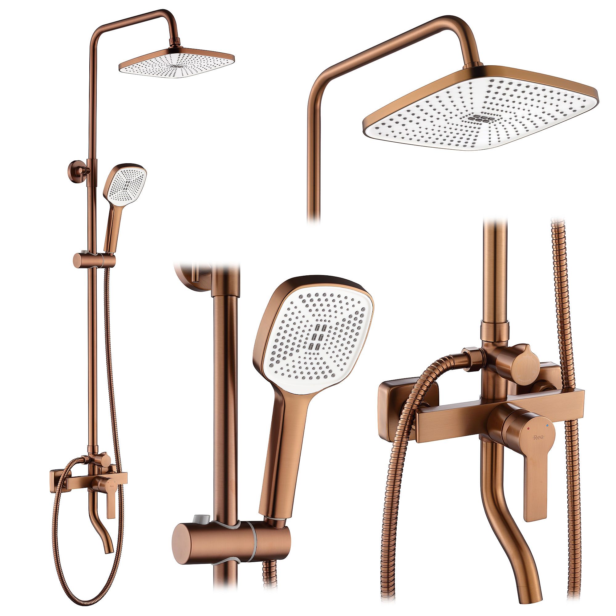 REA suihkusetti Argus harjattu kupari, 32X10,5X144CM
