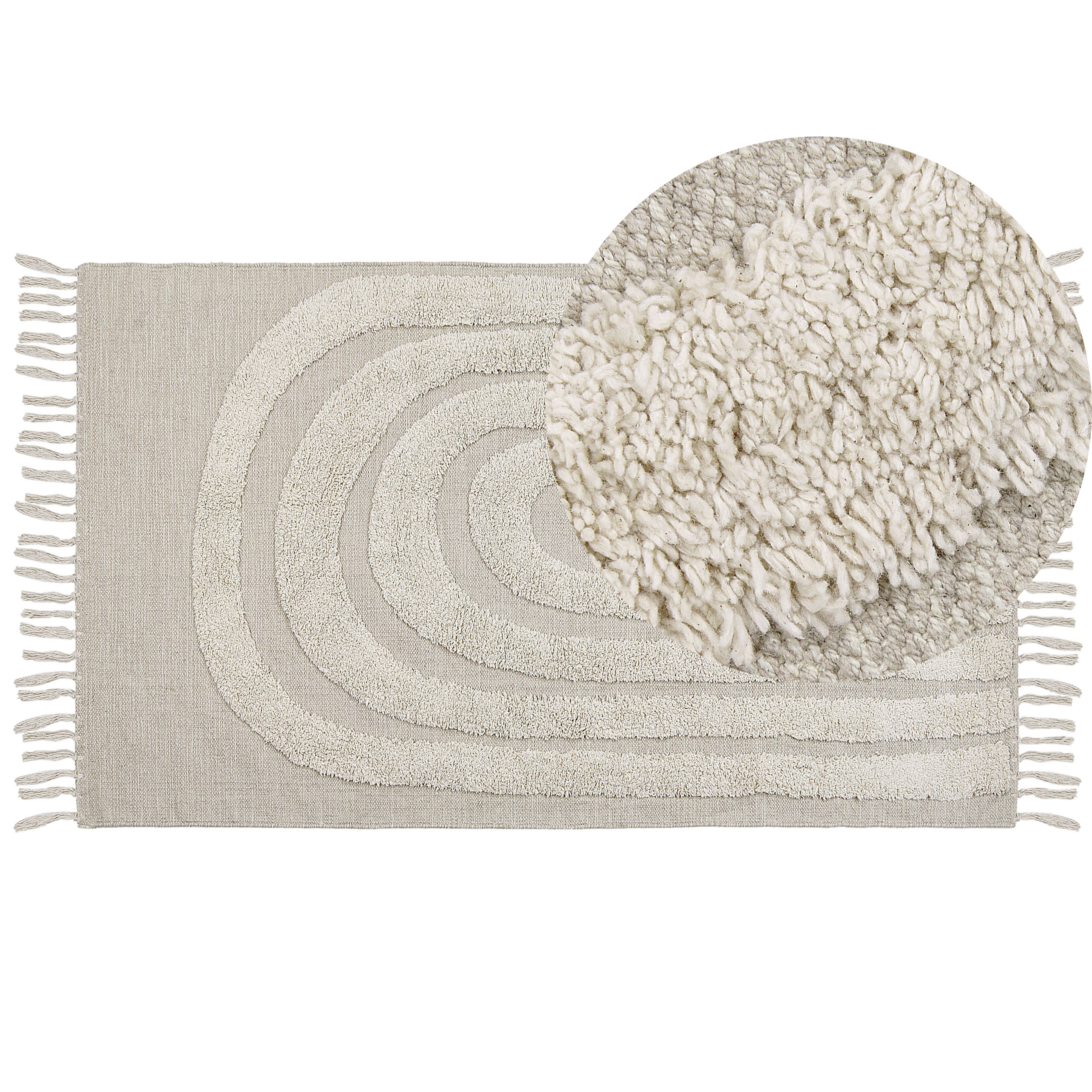 Matto HAKKARI Vaaleanbeige 80 x 150 cm puuvilla