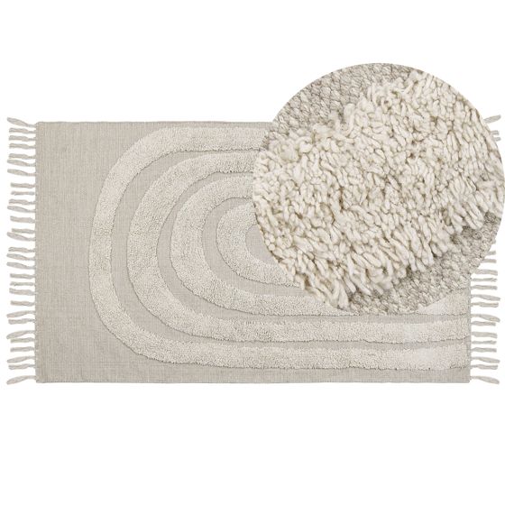 Matto HAKKARI Vaaleanbeige 80 x 150 cm puuvilla