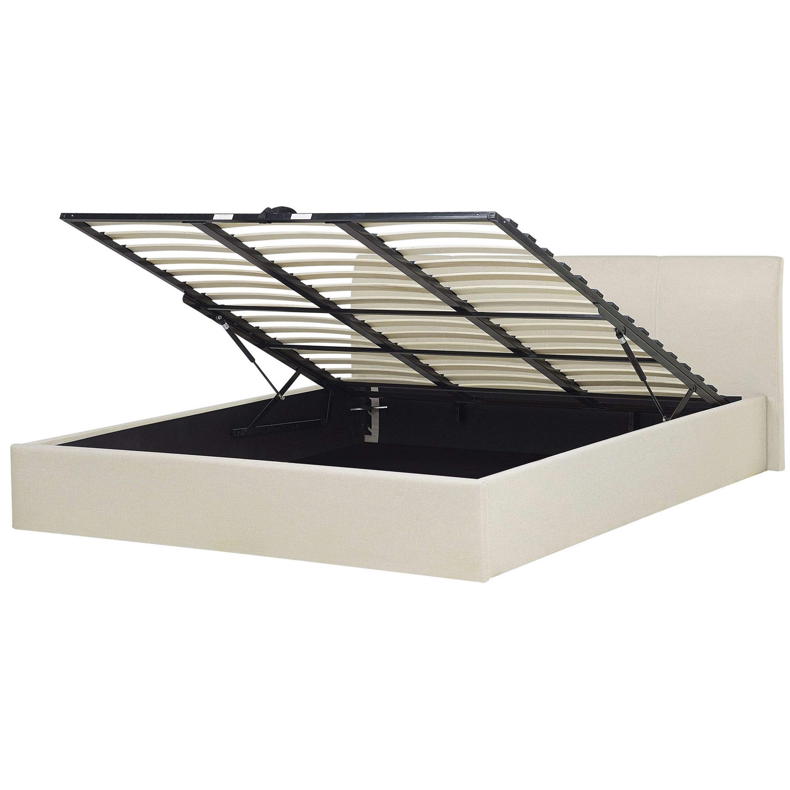 Sänky säilytystilalla kangas ORBEY 180 x 200 cm Vaaleanbeige