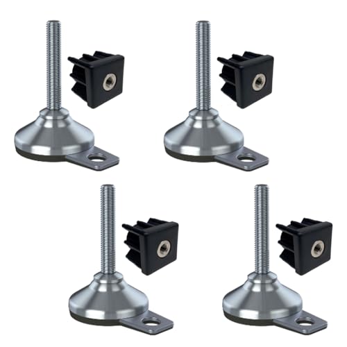 Ruostumaton jalka 12x70x65mm, kumityyny ja kiinnitysreikä + insertit 30x30x1.5mm -Sarja, jossa on