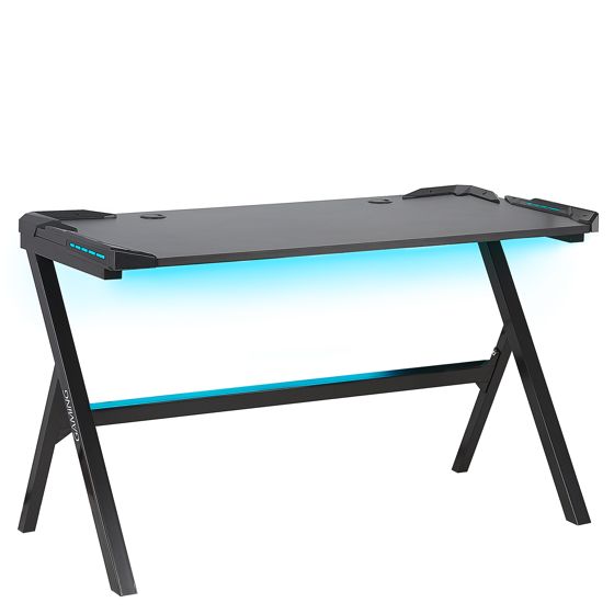 Pelipöytä DANVERS 120 cm 60 cm RGB-LED Musta