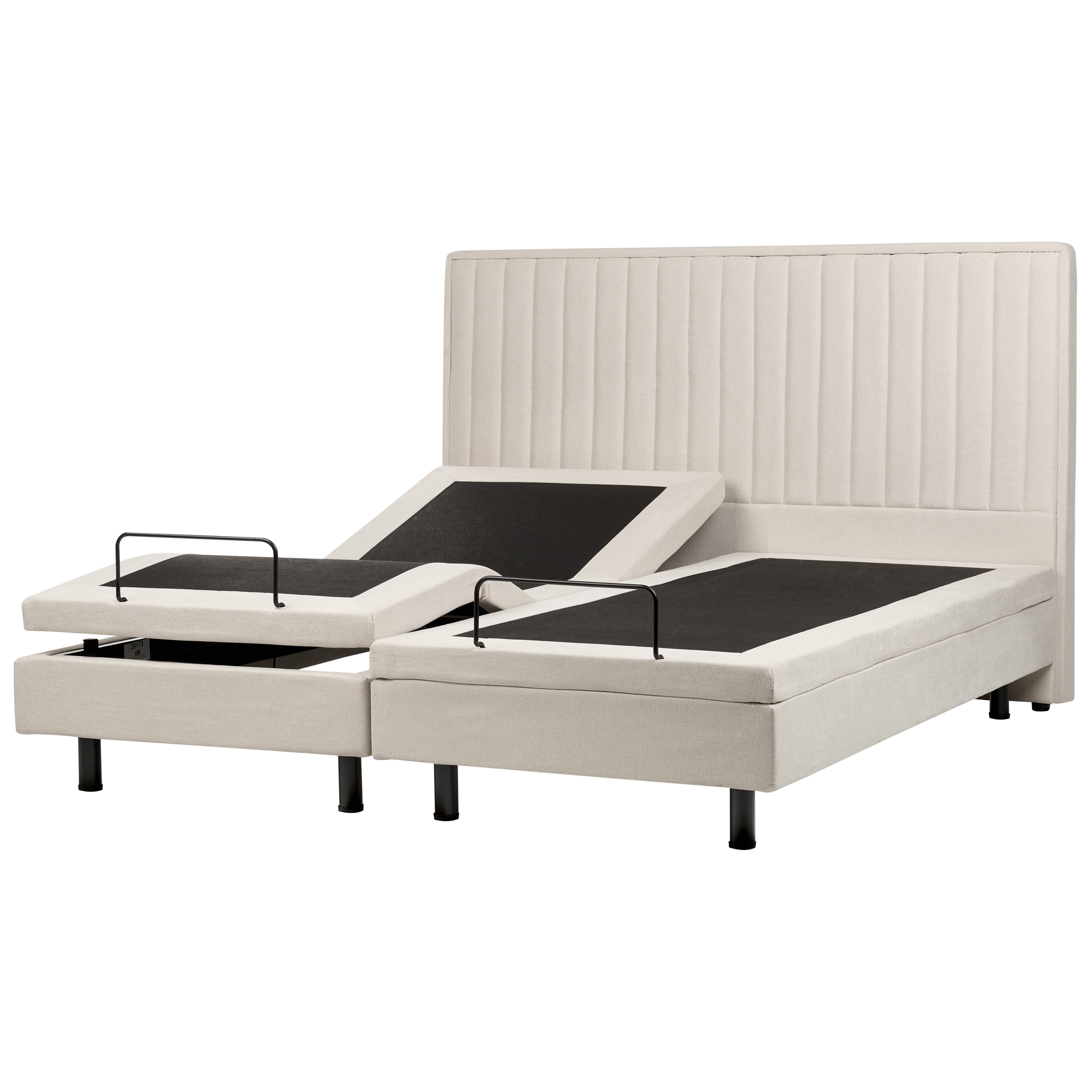 Säädettävä sänky kangas DUKE II 180 x 200 cm Vaaleanbeige