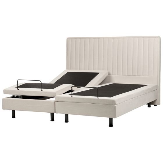 Säädettävä sänky kangas DUKE II 180 x 200 cm Vaaleanbeige