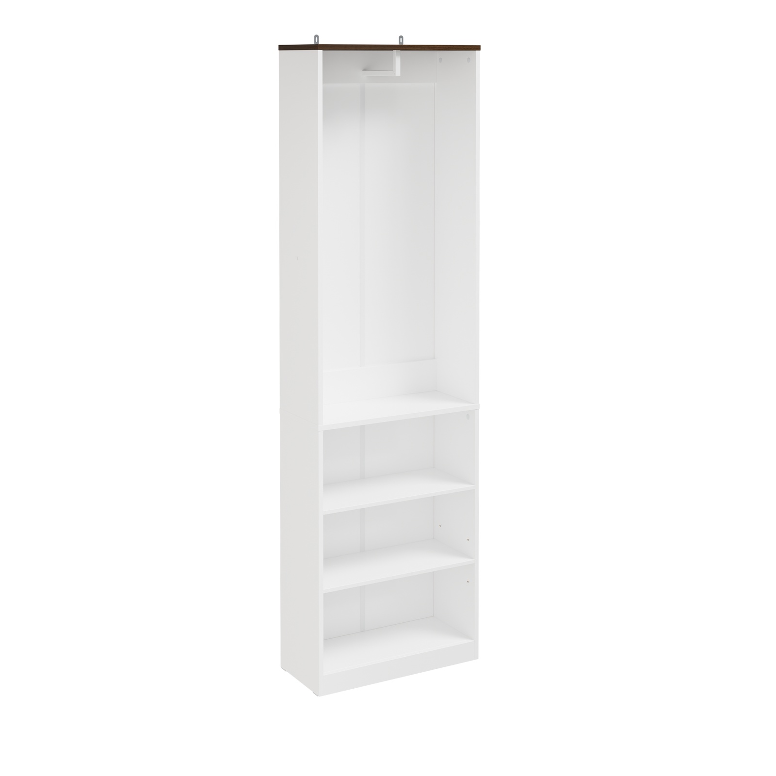 Avoin slim-kaappi säilytykseen valkoinen 55.0x25.0x187.0 cm KSB02-W