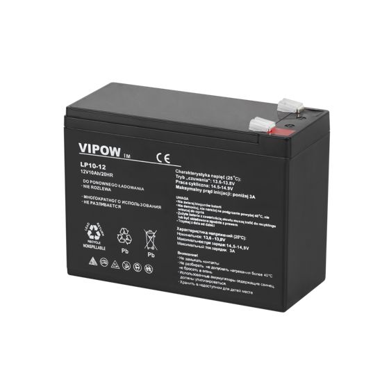 Vipow 12V 10Ah geeliakku UPS PIEC