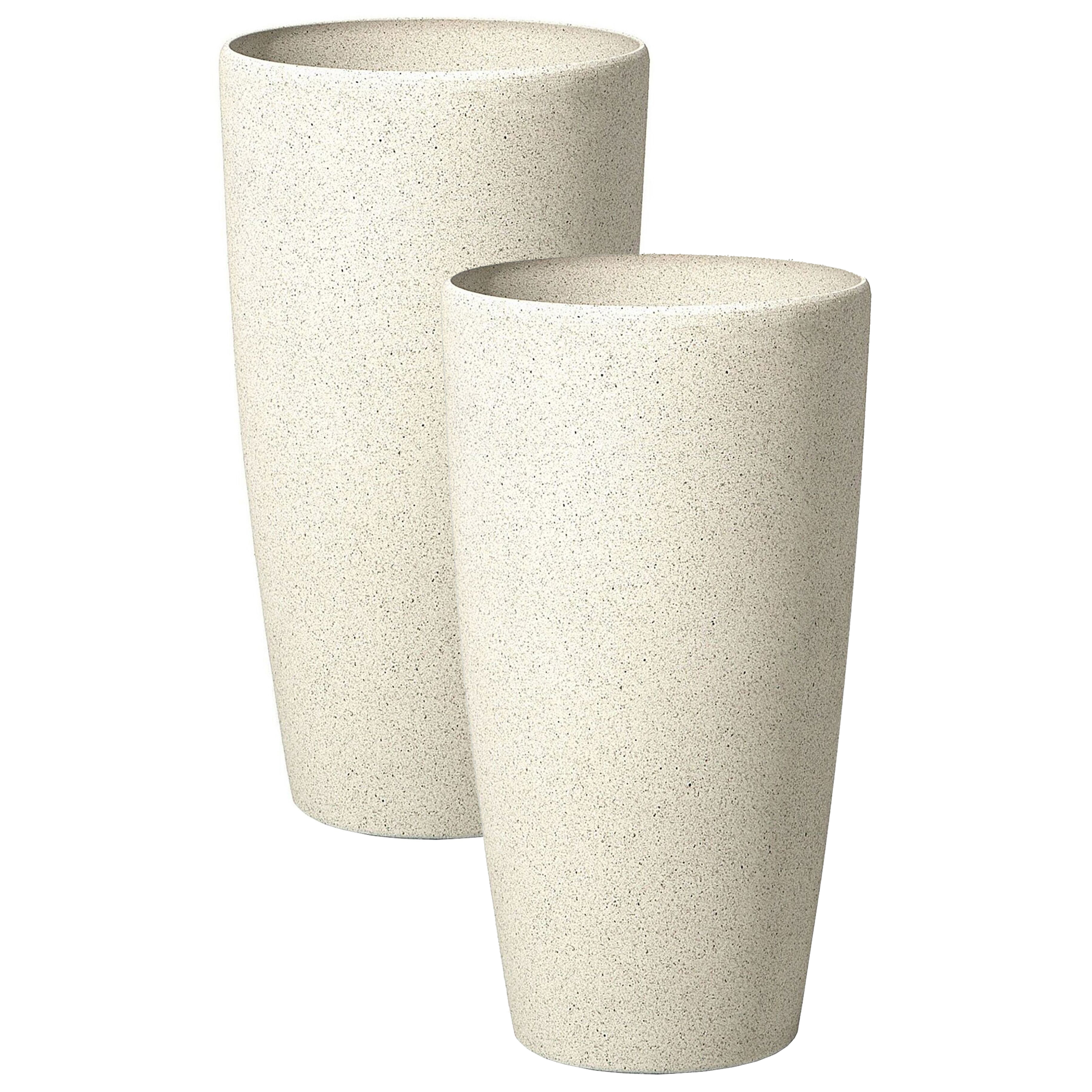 Kukkaruukkusetti 2 kpl ABDERA 31 cm Vaaleanbeige