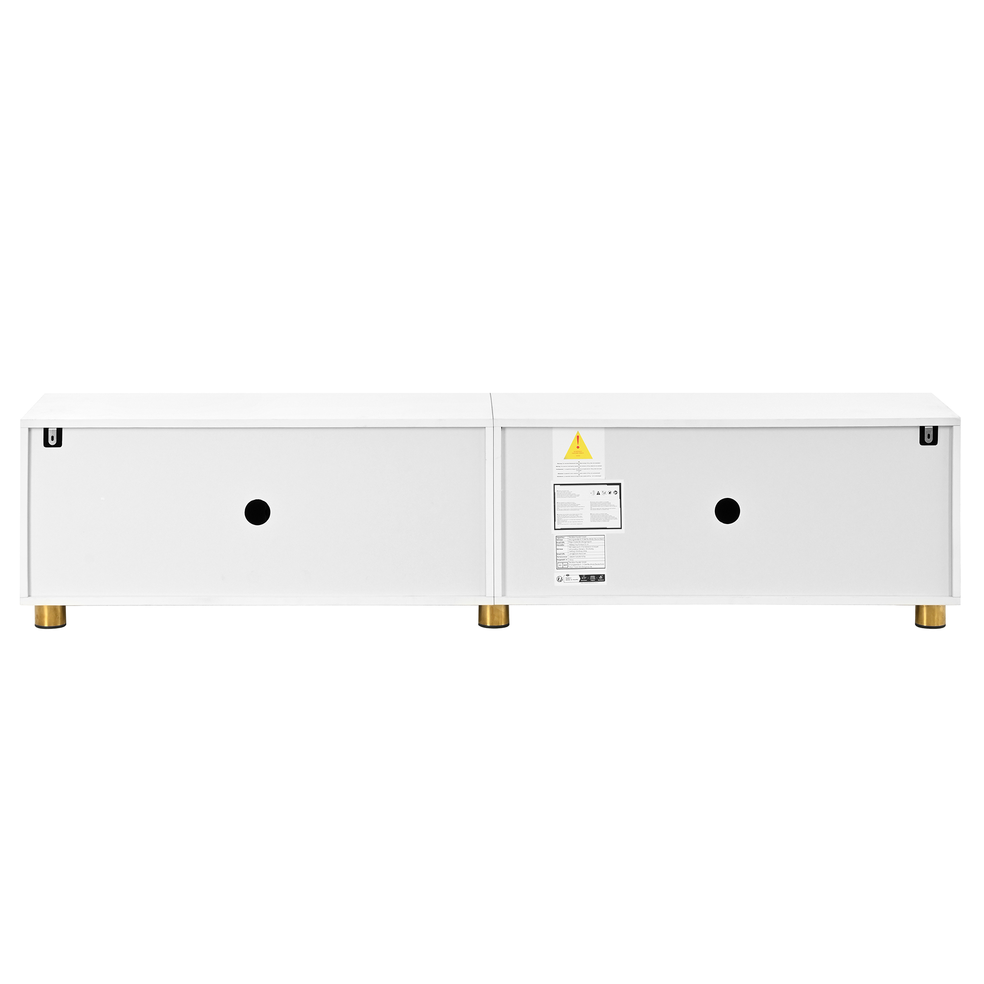 TV-taso 180x35x40 cm luonnonväri valkoinen MDF lastulevy säilytyksellä liukuovilla metallijalat