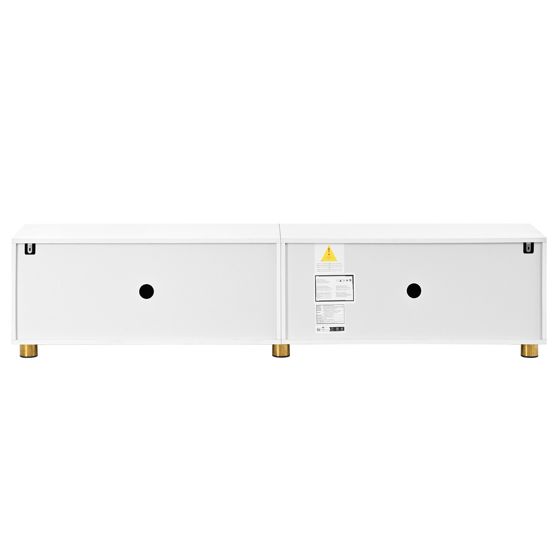 TV-taso 180x35x40 cm luonnonväri valkoinen MDF lastulevy säilytyksellä liukuovilla metallijalat