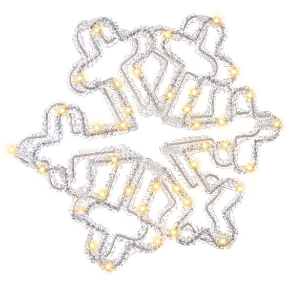 Ulkokoriste LED-valo SILVERAN Lumihiutale 28 cm Valkoinen