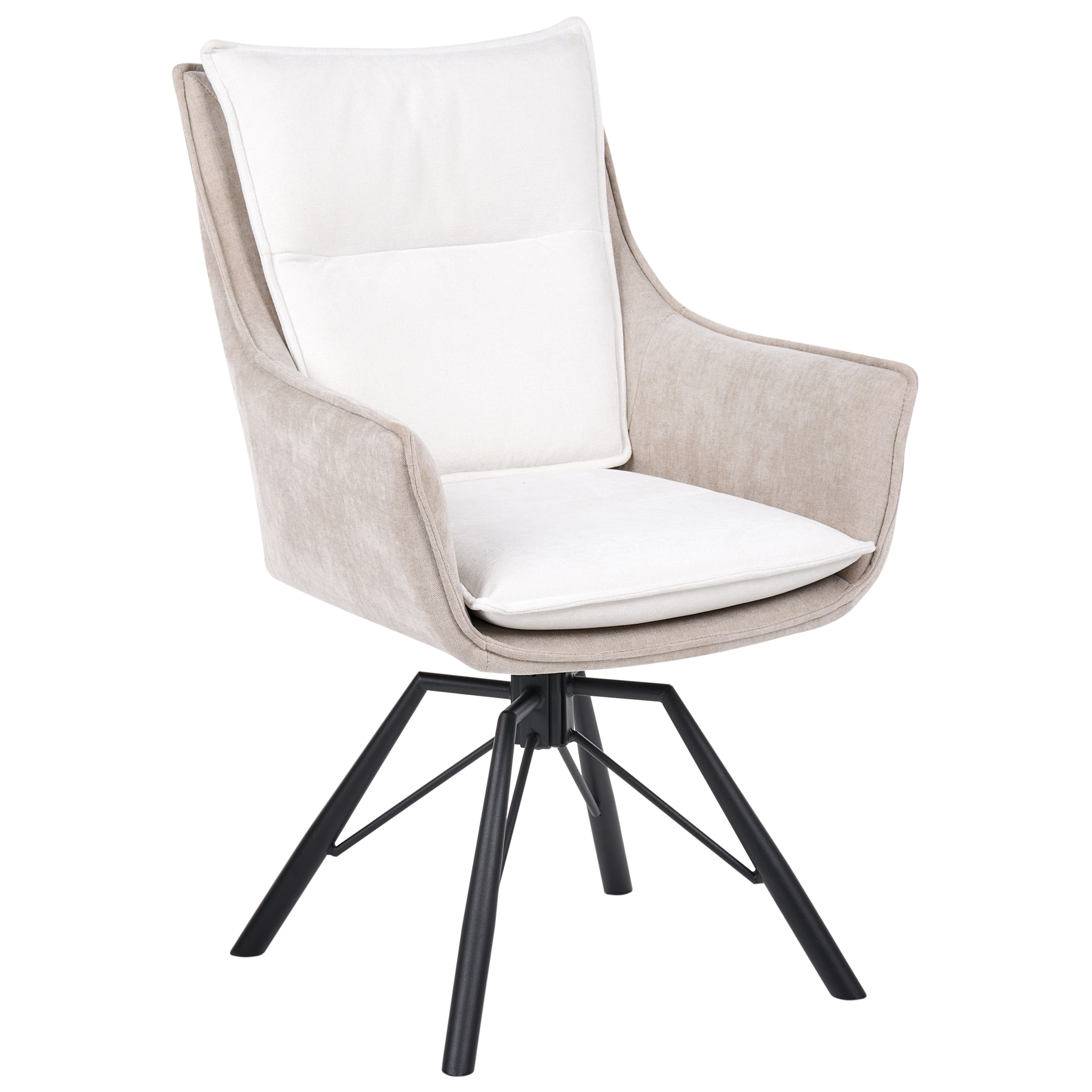 Ruokatuoli pyörivä ANNEBERG Chenille Luonnonvalkoinen/beige