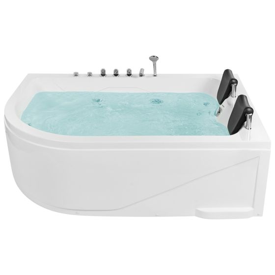 Kulmaporeamme LED-valolla CALAMA Vasen 180 x 120 cm Valkoinen