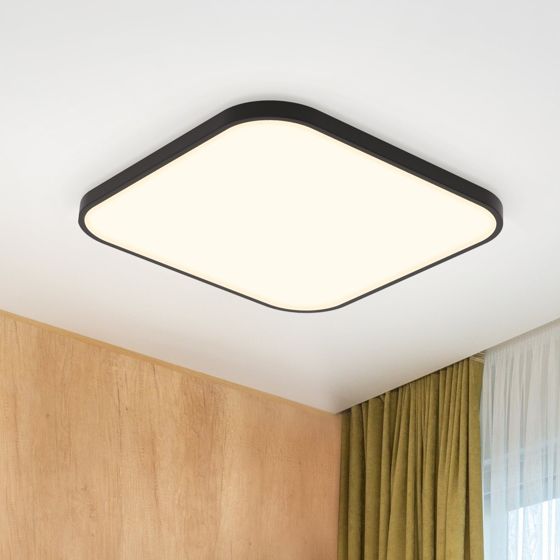 NETTLIFE LED - kattovalaisin, 4000K, 19W, 27cm, makuuhuoneen ja Keittiön valaisin, musta neliöKylpyhuone IP44Kylpyhuoneen valaisin