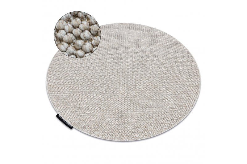 Matto CASABLANCA LOOP ympyrä beige, silmukka, pehmeä