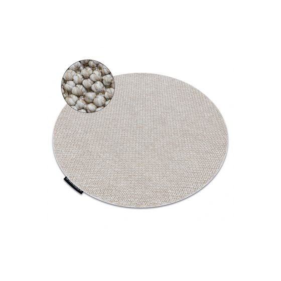 Matto CASABLANCA LOOP ympyrä beige, silmukka, pehmeä