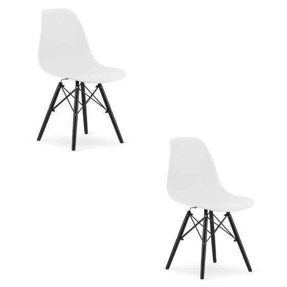 OSAKA-tuoli, valkoinen, mustat jalat (2 kpl)