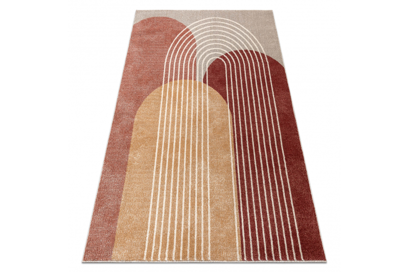 Matto FUSION 0810 beige / terrakotta - Geometrinen, moderni,
