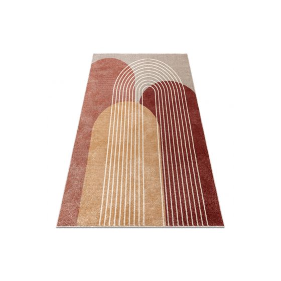 Matto FUSION 0810 beige / terrakotta - Geometrinen, moderni,