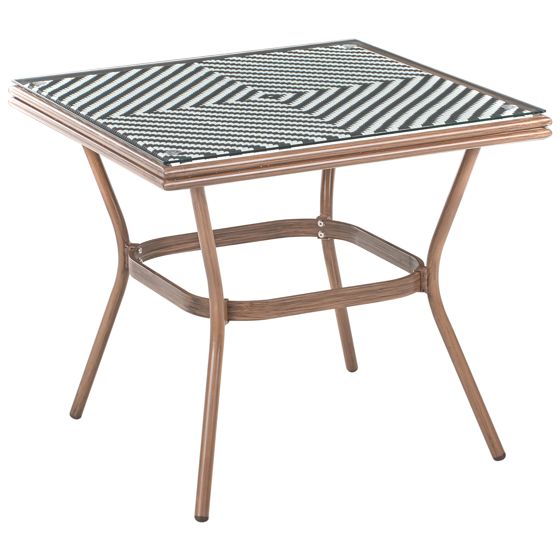 Bistropöytä CASPRI 80 cm 80 cm lasi Musta/valkoinen