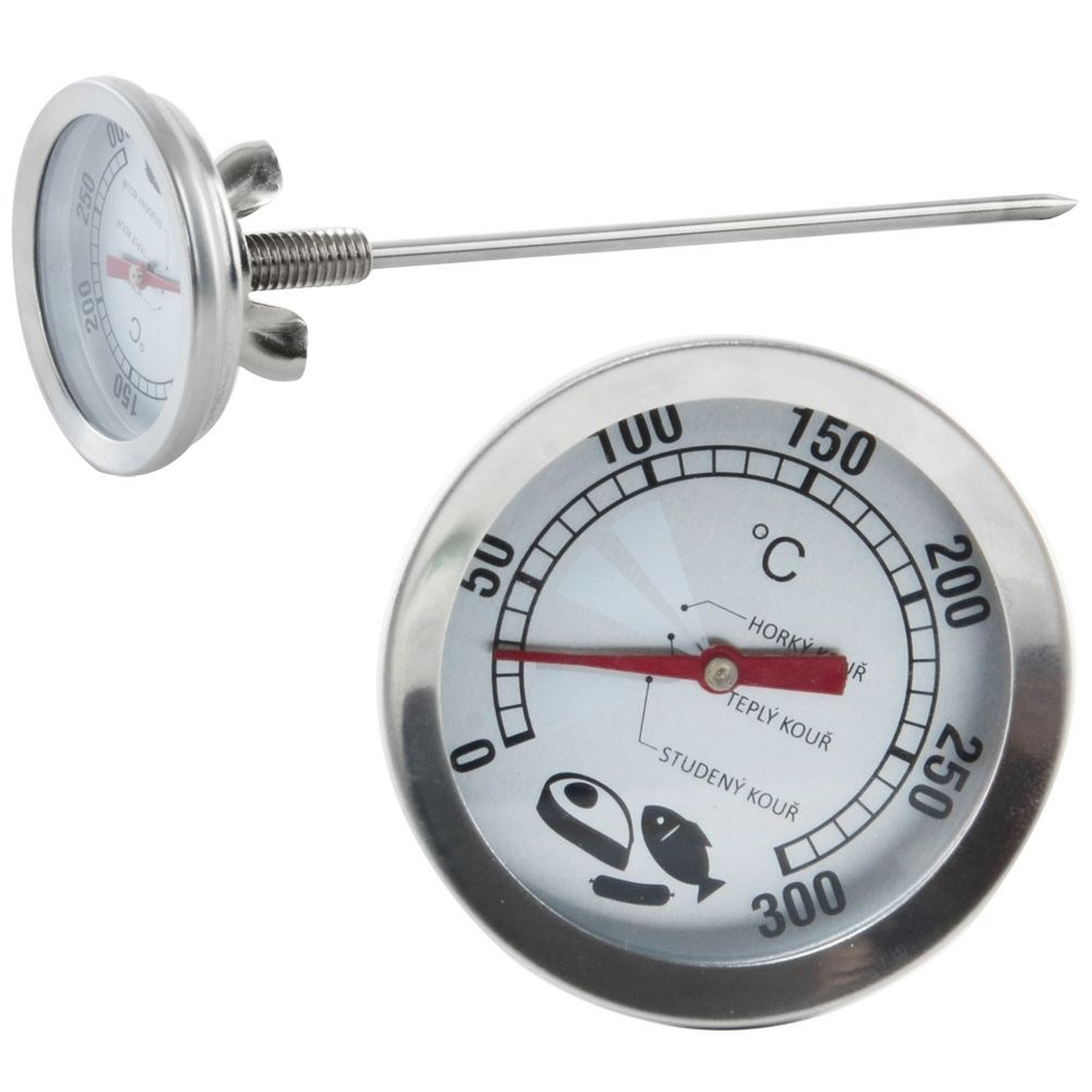 Teräksinen savustuslämpömittari 16 cm anturilla