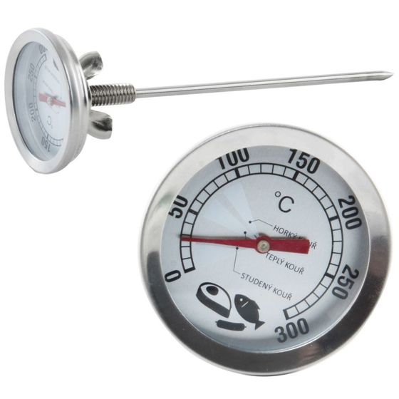 Teräksinen savustuslämpömittari 16 cm anturilla