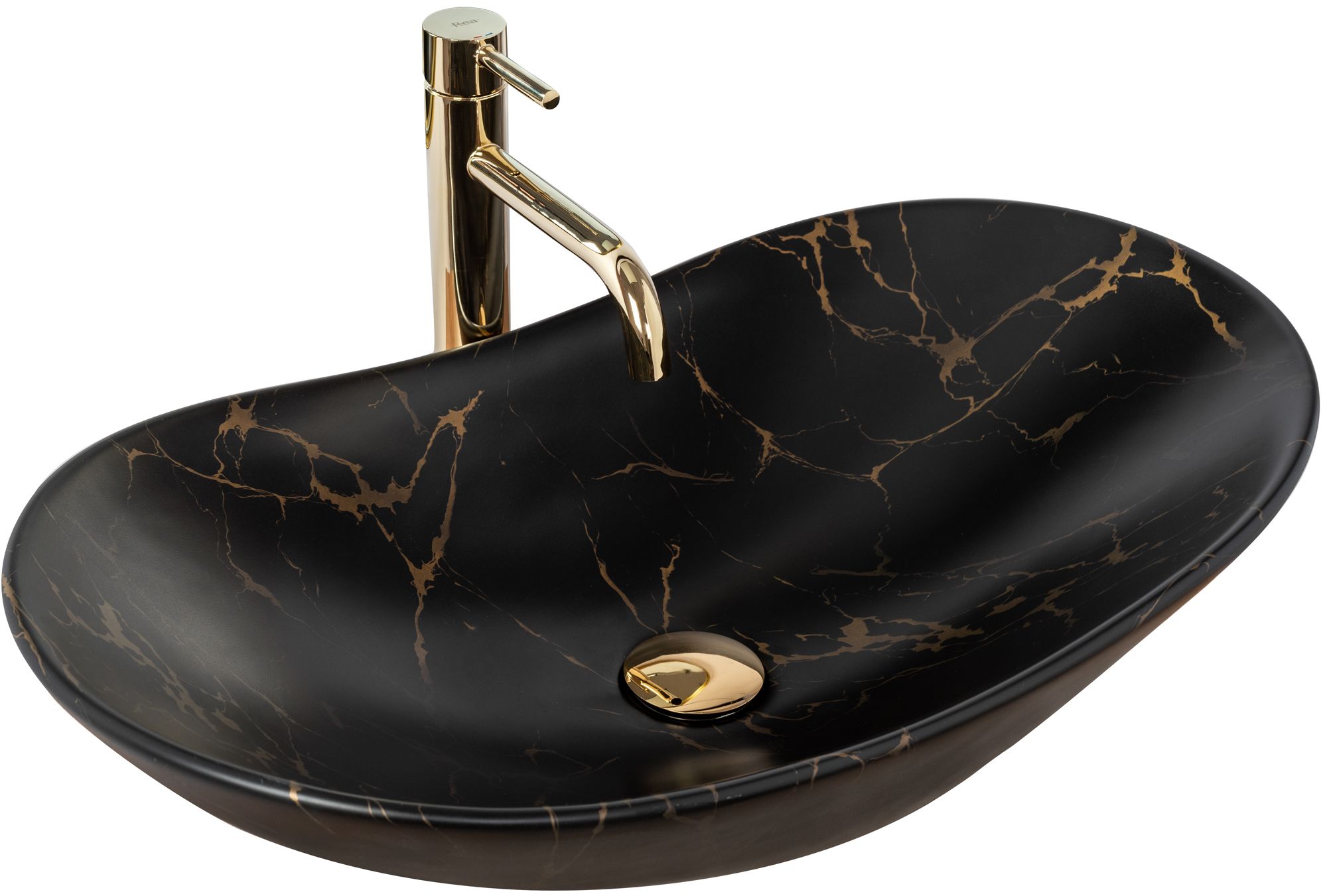 REA Malja-allas ROYAL marble mattamusta, 62X36X16CM