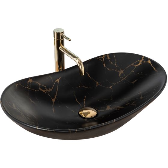 REA Malja-allas ROYAL marble mattamusta, 62X36X16CM