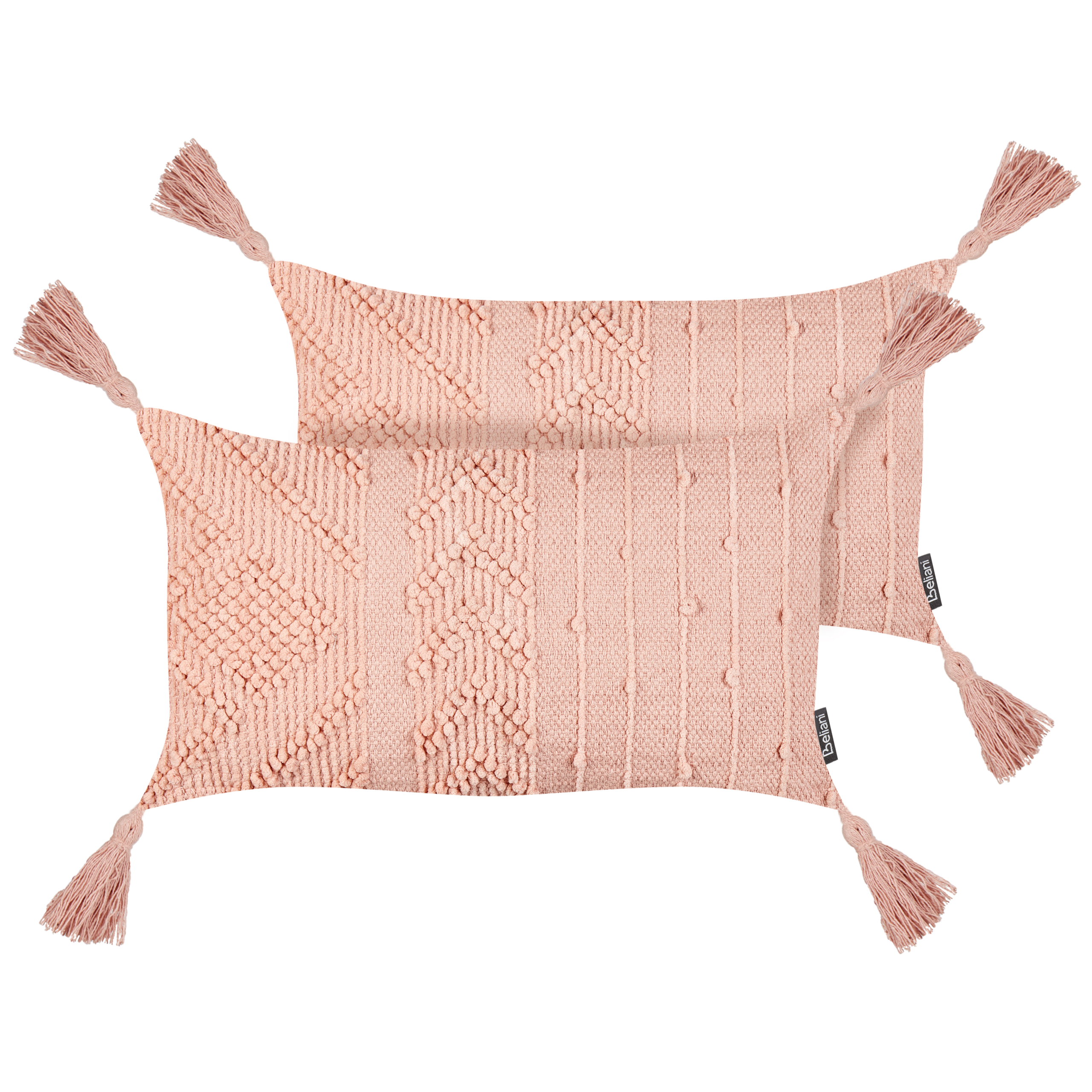 Koristetyynysetti 2 kpl VALVARIA 30 x 50 cm Puuvilla Persikka Siksak-kuvio