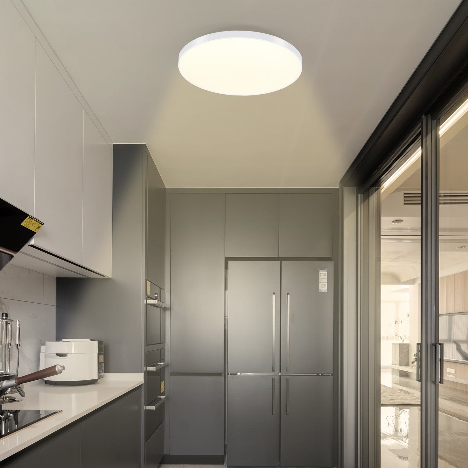 NETTLIFE LED-himmennettävä kattovalaisin IP44 37 x 2, 5 cm