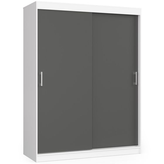 Akord Liukuovi Kaappi Mono Valkoinen/Harmaa Grafiitti 150x60x200