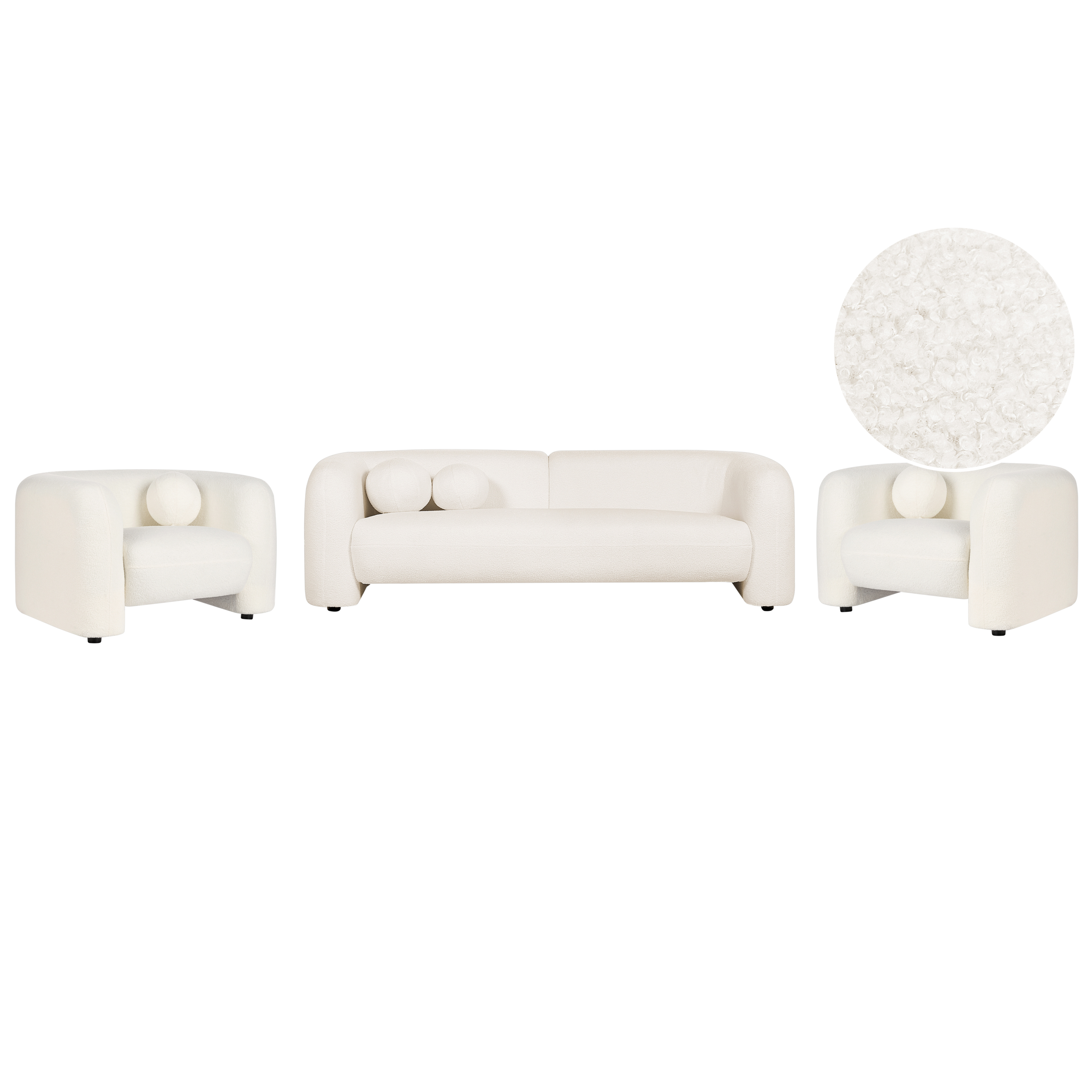 Sohvaryhmä 5-istuttava LEIREN buklee Valkoinen