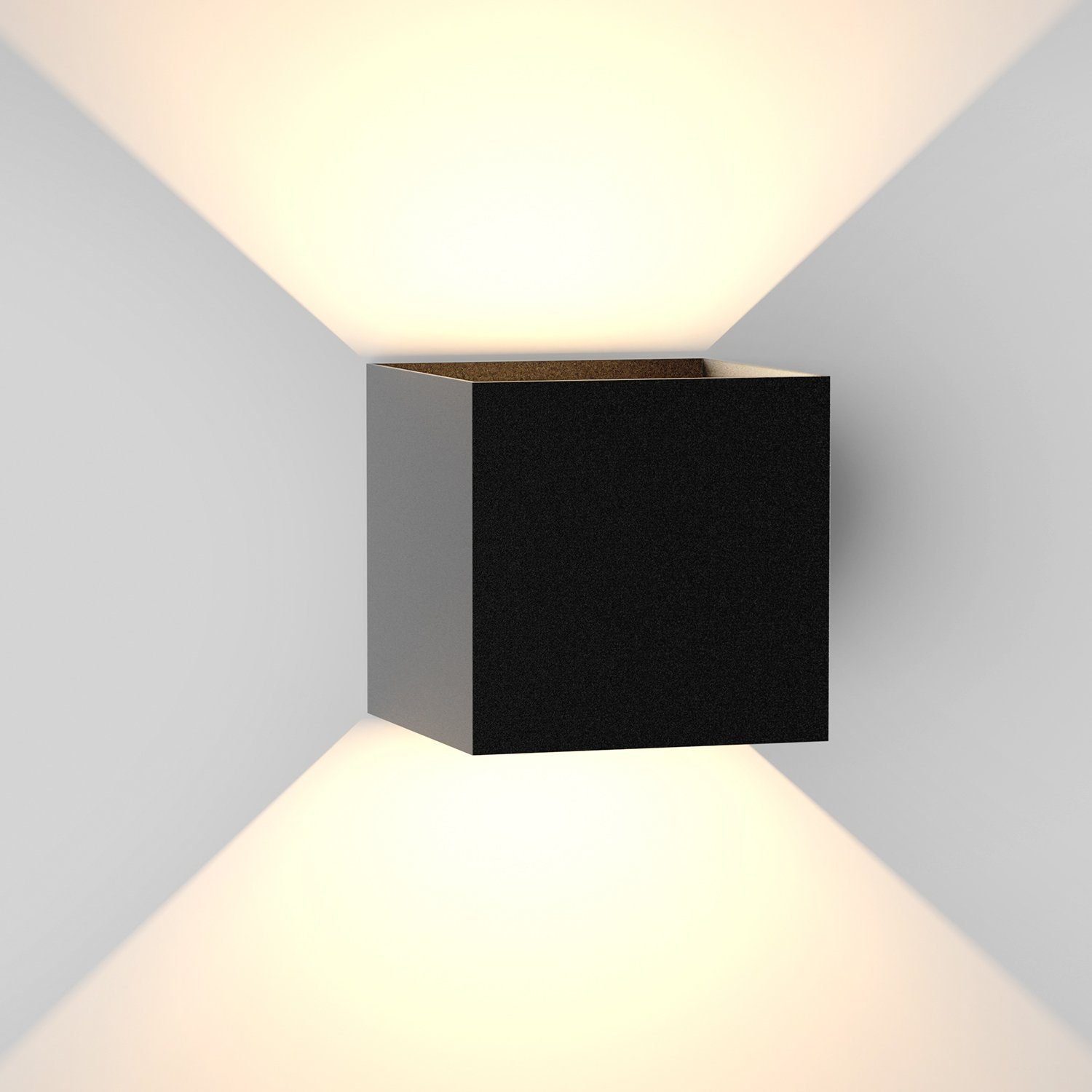 NETTLIFE LED - seinävalaisin sisäkäyttöön, musta, ulkokäyttöön, 5 W, ulkovalaisin, ylös - ja alas - seinävalaisin, IP65, 3000 K, lämmin valkoinen