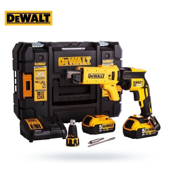 DeWalt DCF620P2K XR 18V -Kipsilevyruuvinväännin nauhalippaalla 2x 5,0 Ah