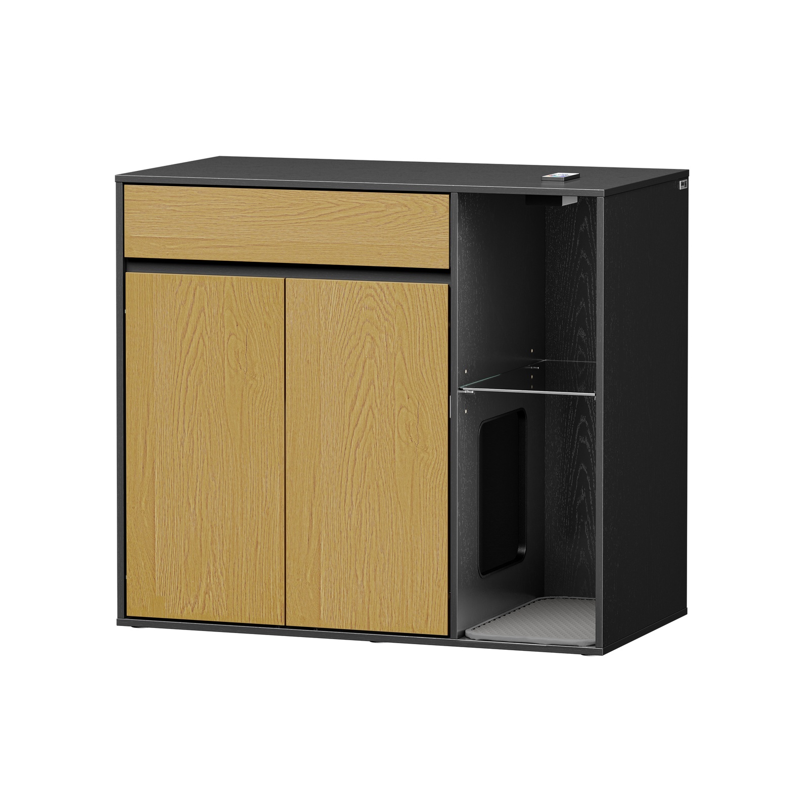 Kissanvessakaappi piilokissavessalla musta tammi 85x45x75 cm HAT08-E-SCH