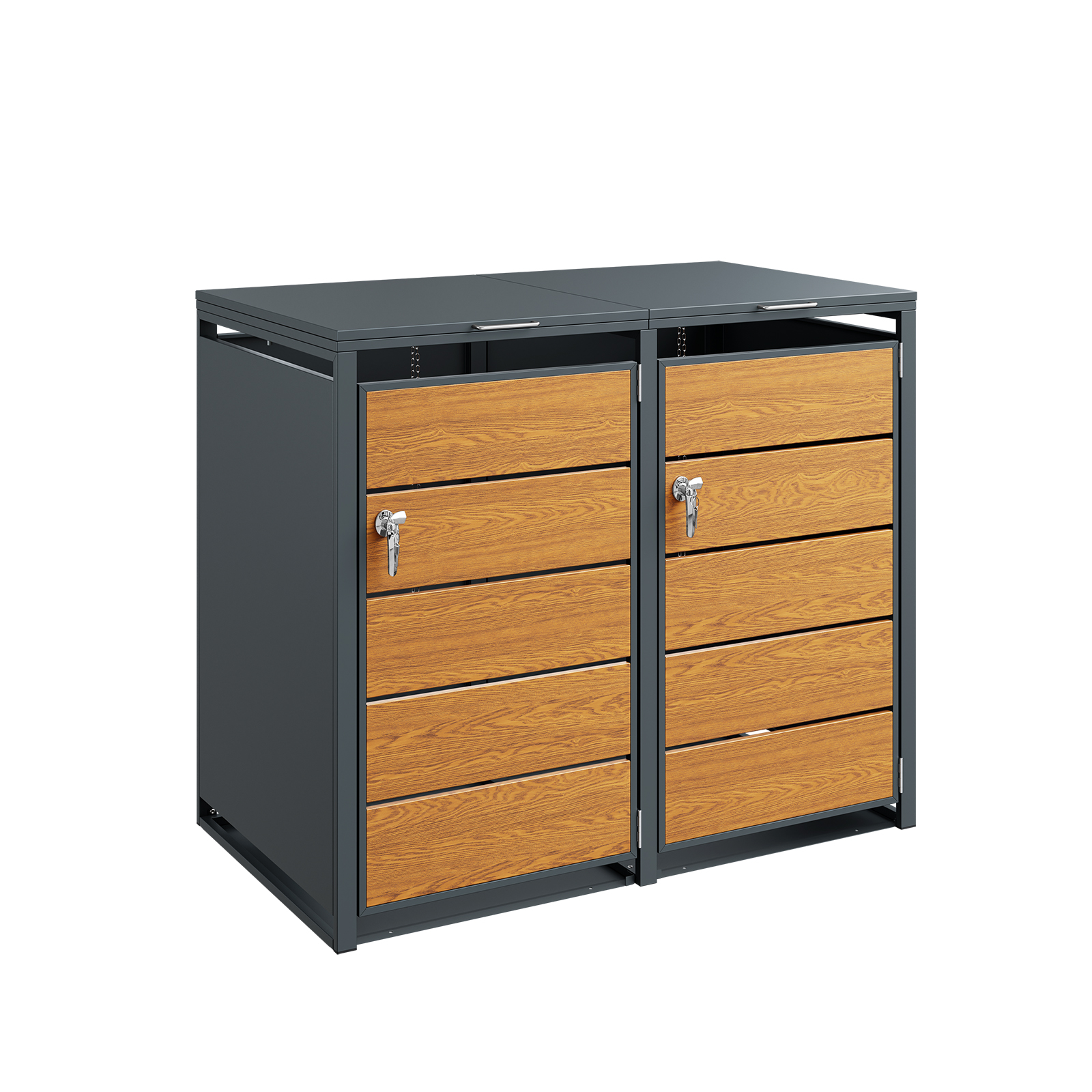 Säilytyskaappi 2 kpl setti lukittavilla ovilla tummanharmaa 134.0x80.0x116.3 cm OGS64-N