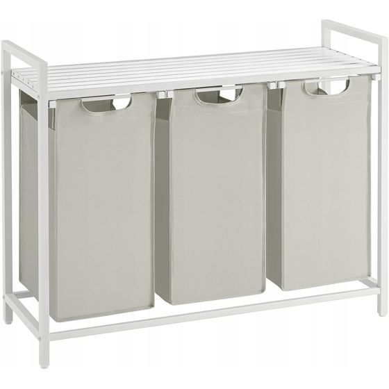 Kolmilokeroinen pyykkikori BLH301W01 3 x 38 L, valkoinen